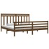 Estructura de cama madera maciza de pino marrón miel 200x200