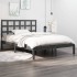 Estructura de cama madera maciza gris King Size 150x200