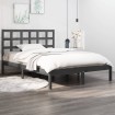 Estructura de cama madera maciza gris King Size 150x200 cm