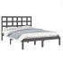 Estructura de cama madera maciza gris King Size 150x200