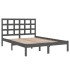 Estructura de cama madera maciza gris King Size 150x200