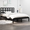 Estructura de cama madera maciza negro Supe King 180x200 cm