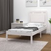 Estructura de cama madera maciza individual blanco 75x190 cm