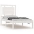 Estructura de cama madera maciza individual blanco 75x190