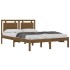 Estructura de cama madera maciza de pino marrón miel 200x200