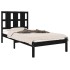 Estructura de cama madera maciza individual negra 75x190