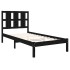 Estructura de cama madera maciza individual negra 75x190