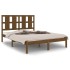 Estructura de cama madera maciza de pino marrón miel 120x200