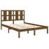 Estructura de cama madera maciza de pino marrón miel 120x200