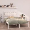 Estructura de cama de madera maciza blanca 135x190 cm