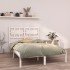 Estructura de cama doble pequeña madera maciza blanca