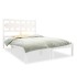 Estructura de cama doble pequeña madera maciza blanca