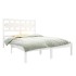 Estructura de cama doble pequeña madera maciza blanca