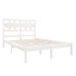 Estructura de cama doble pequeña madera maciza blanca