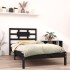 Estructura de cama individual madera maciza negra 90x190