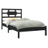 Estructura de cama individual madera maciza negra 90x190