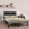 Estructura de cama de madera maciza negra 140x200 cm