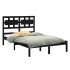 Estructura de cama de madera maciza negra 140x200