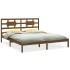 Estructura de cama madera maciza de pino marrón miel 200x200