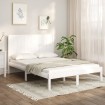 Estructura de cama de madera maciza de pino blanca 140x200 cm