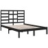 Estructura de cama de madera maciza negra 140x200