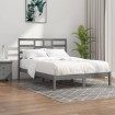 Estructura de cama madera maciza de pino gris 120x200 cm