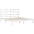 Estructura de cama madera maciza blanco 200x200