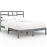 Estructura de cama madera maciza gris King Size 150x200