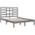 Estructura de cama madera maciza gris King Size 150x200