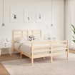 Estructura de cama madera maciza 140x190 cm