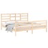 Estructura de cama de madera maciza 200x200