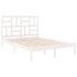 Estructura de cama de madera maciza blanca 135x190