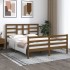 Estructura de cama madera maciza King marrón miel 150x200