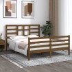 Estructura de cama madera maciza King marrón miel 150x200 cm