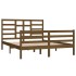 Estructura de cama madera maciza King marrón miel 150x200