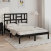 Estructura de cama madera maciza negra 120x190 cm