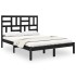 Estructura de cama madera maciza negra 120x190