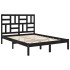 Estructura de cama madera maciza negra 120x190