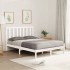 Estructura de cama madera maciza blanca 120x200