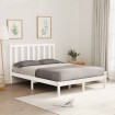 Estructura de cama madera maciza blanca 120x200 cm