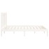 Estructura de cama madera maciza blanca 120x200