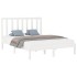 Estructura de cama de madera maciza blanca 160x200