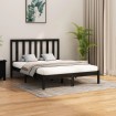 Estructura de cama de madera maciza negra 140x200 cm