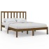 Estructura de cama madera maciza de pino marrón miel 120x200