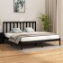 Estructura de cama madera maciza negro Supe King 180x200