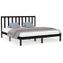 Estructura de cama madera maciza negro Supe King 180x200