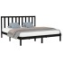 Estructura de cama madera maciza negro Supe King 180x200