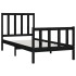 Estructura de cama madera maciza negro 90x200