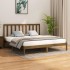 Estructura de cama madera maciza de pino marrón miel 200x200