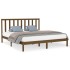 Estructura de cama madera maciza de pino marrón miel 200x200